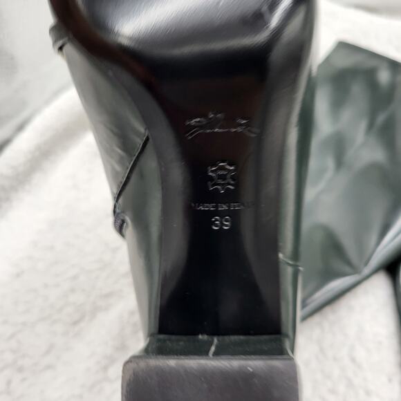 NEW Longchamp Ball Chain Boot ALL Leather Dark green Neutral 8.5 US 39 EU - Picture 6 of 7